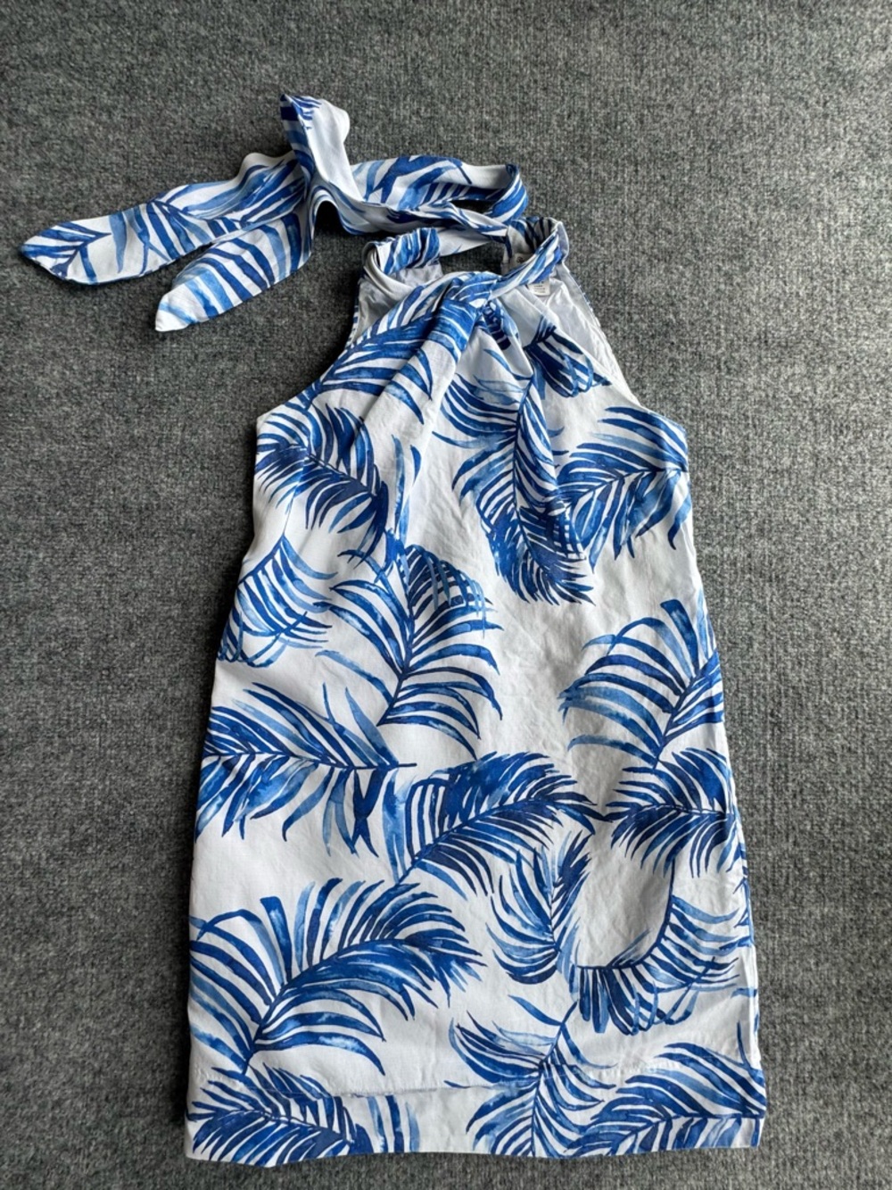 Tommy Bahama White Dress with Blue Palm Print